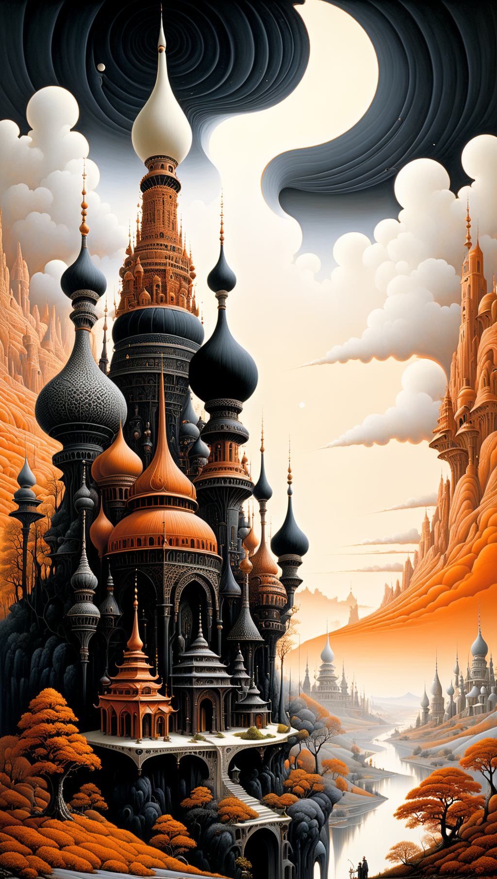 02388-3083144193-white and black and sienna landscape. beautiful, temple, minarets, fantasy, ethereal, high definition, acrylic art, intricately.png